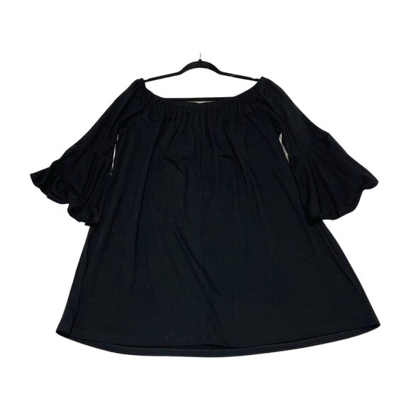 ASOS Women's Mini Dress Off Shoulder Bell Trumpet Sleeves Black Size 14 - Picture 7 of 7